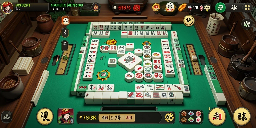 Tangkapan layar utama 73K menampilkan aksi permainan Mahjong yang seru.