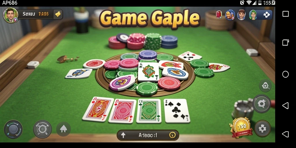Screenshot gameplay AP686 yang menunjukkan suasana permainan Gaple.