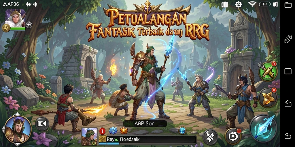 Tampilan gameplay API36 dengan karakter dan monster yang menakjubkan.