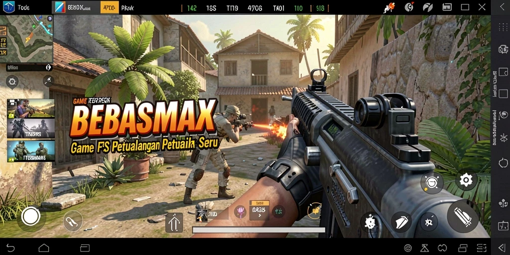 Tampilan gameplay seru di BEBASMAX dengan pertarungan intens.