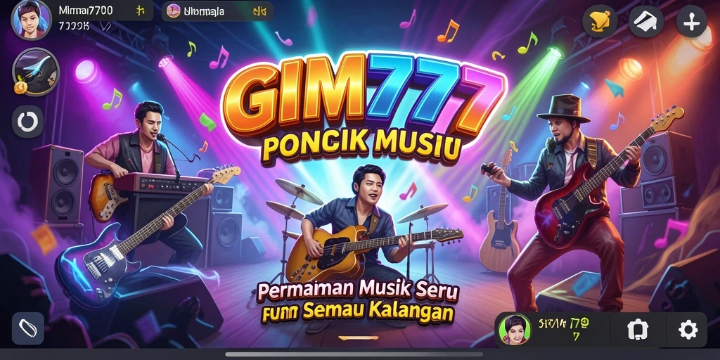 Tampilan gameplay GIM777 yang menarik dengan berbagai alat musik.
