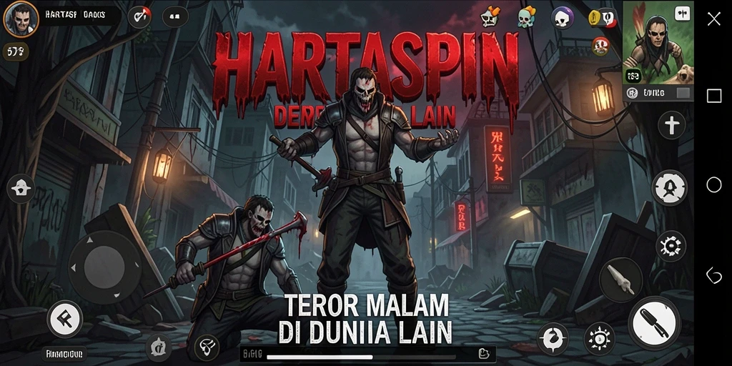 Gameplay HARTASPIN yang menyeramkan dan menegangkan.