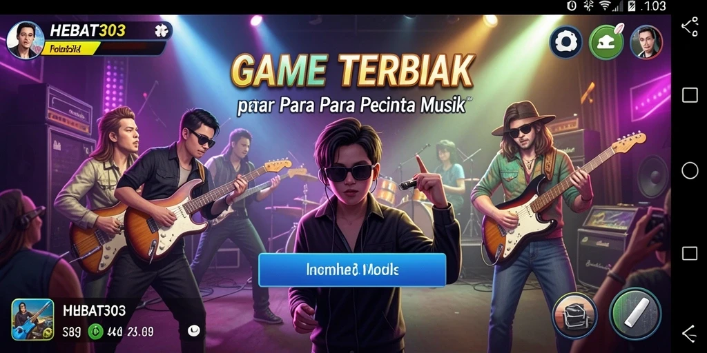 Tampilan menarik dari gameplay HEBAT303 dengan berbagai lagu dan tantangan.