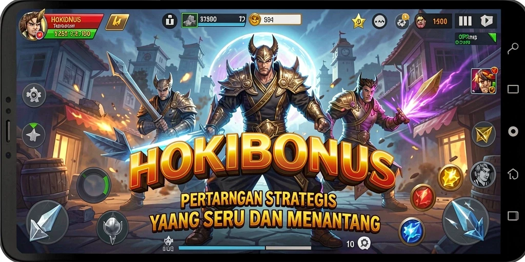 Tampilan gameplay HOKIBONUS menunjukkan pertempuran strategi yang mendebarkan.