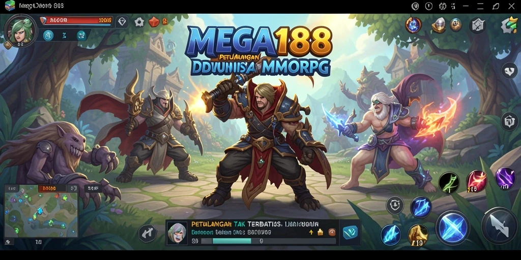 Tangkapan layar menunjukkan aksi seru dalam gameplay MMORPG MEGA188.