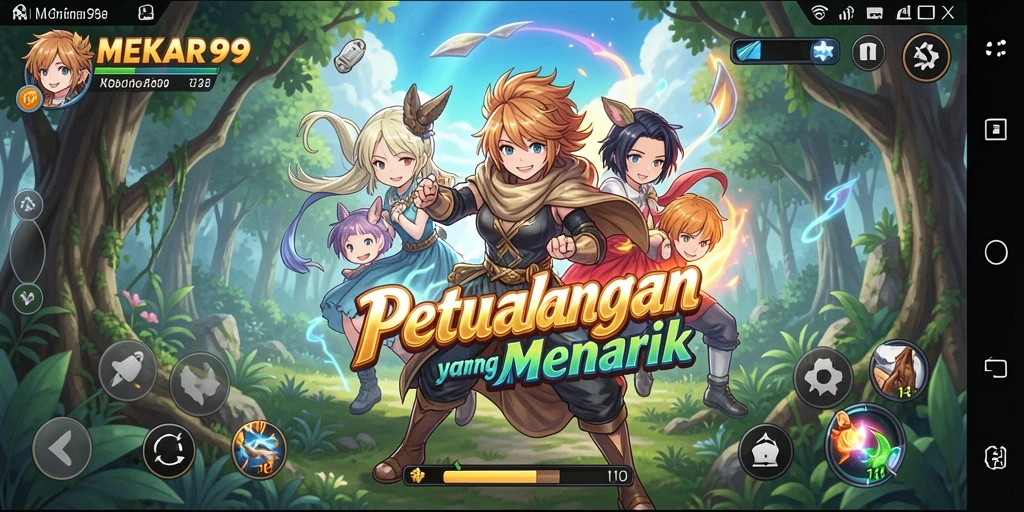 Tangkapan layar gameplay MEKAR99 yang menampilkan karakter anime yang menarik.