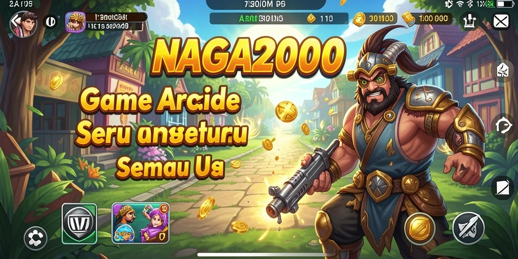 Tampilan gameplay NAGA2000 yang memukau dan penuh warna.