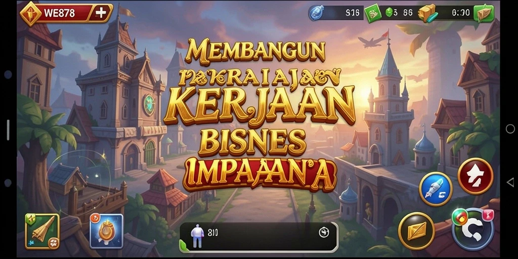 Tampilan screenshot utama WE878 menampilkan gameplay Tycoon yang penuh aksi dan inovasi.
