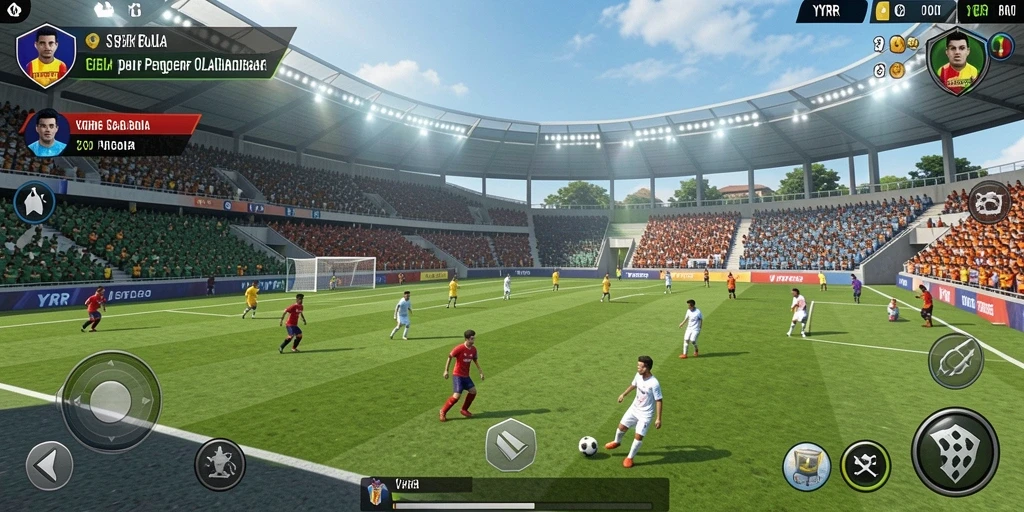 Tampilan gameplay YYRR dengan aksi menegangkan di lapangan.